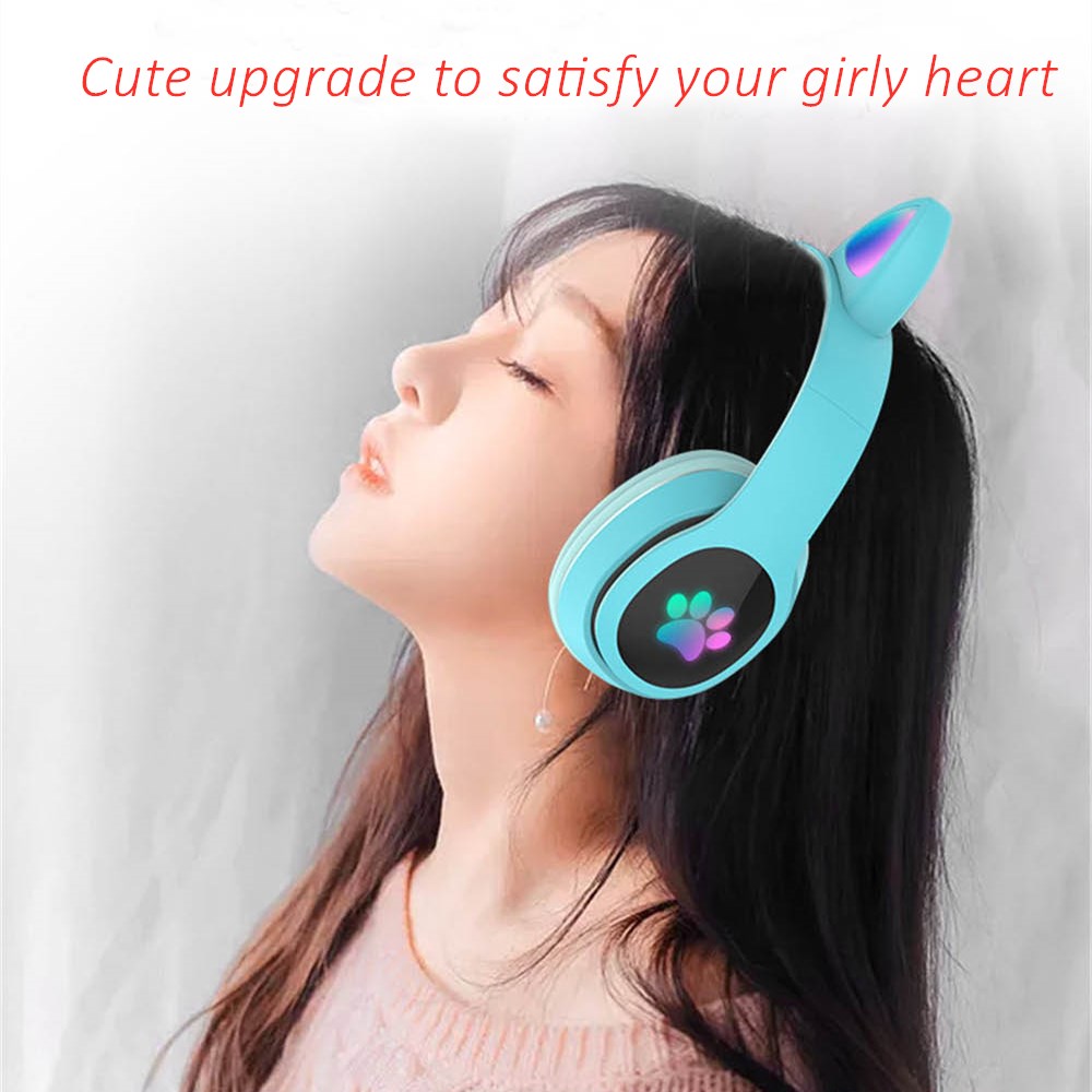 لطيف القط LED سماعات لاسلكية س - مراجعة Audio Music Kids وسعره
